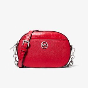 MICHAEL Michael Kors Jet Set Glam Leather Crossbody Bag BRIGHT RED